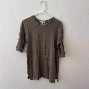 Anthropologie Stateside Crepe Tshirt, size Large, Mushroom Grey